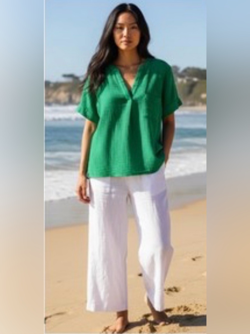 J. Crew Crinkle Gauze V-Neck Short Sleeve Blouse